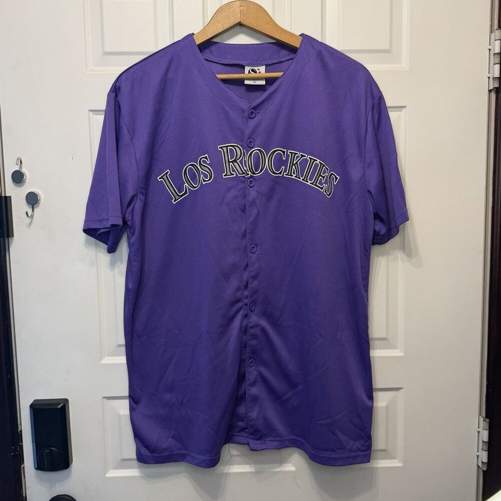 Los Rockies Jersey Mens XL Purple Colorado Rockies 25th Anniversary Baseball